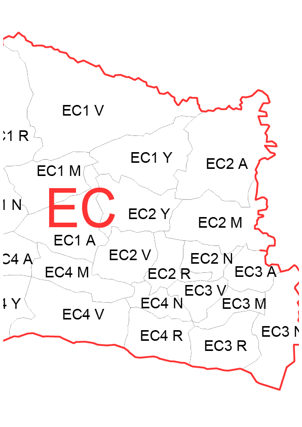 UK Postcode Area District and Sector Maps