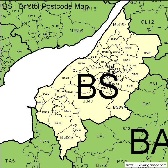 bristol postcode district map