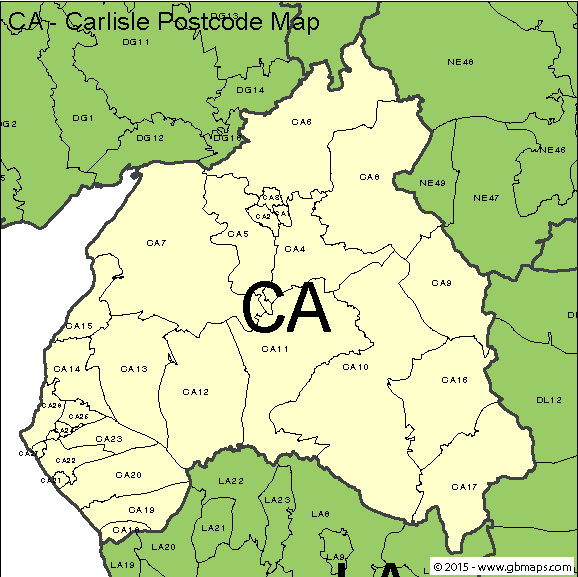 carlisle postcode district map