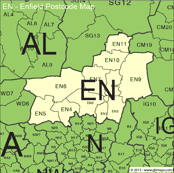 enfield postcode district map