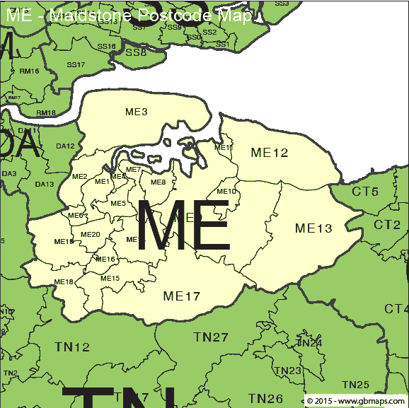 maidstone postcode district map