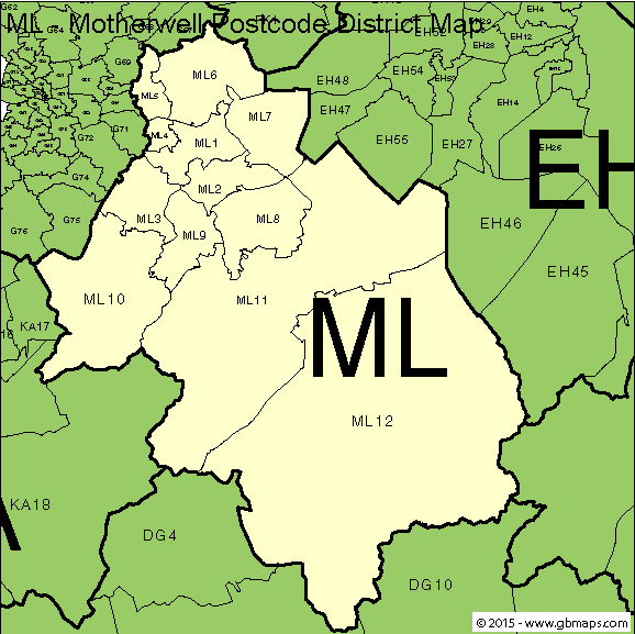 motherwell postcode district map