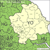 Yorkshire postcode map