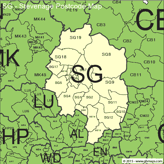 stevenage postcode district map