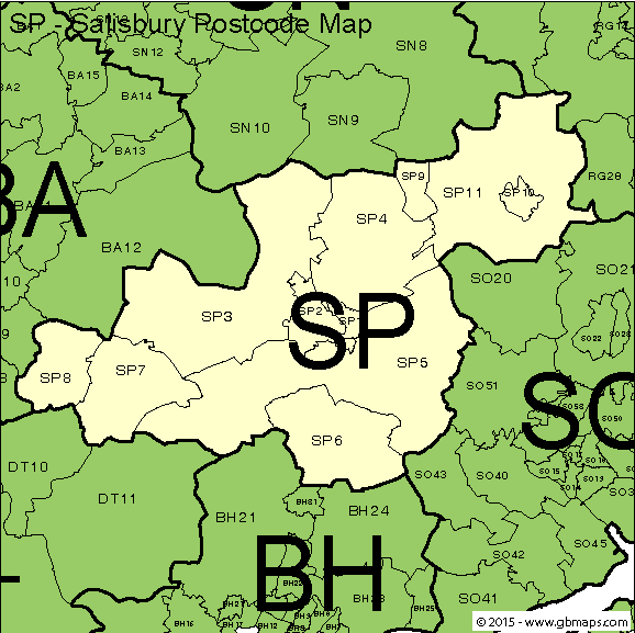 salisbury postcode district map