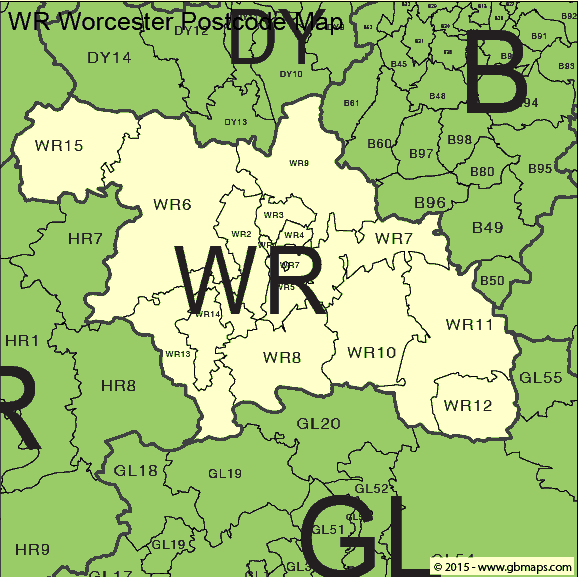 Worcester Postcode Area And District Maps In Editable Format