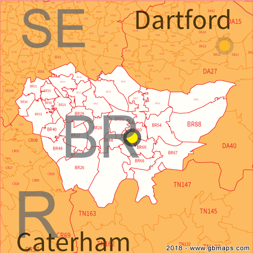 bromley postcode sector map