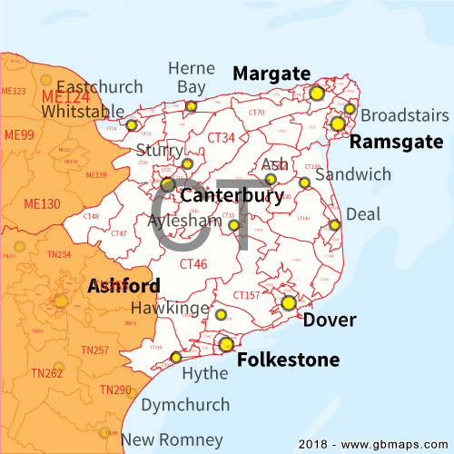 canterbury postcode sector map