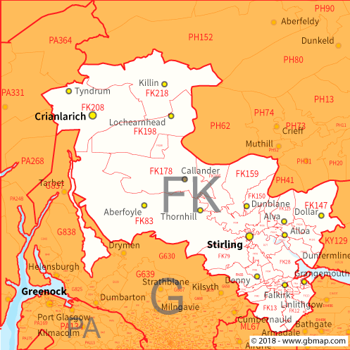 falkirk postcode sector map