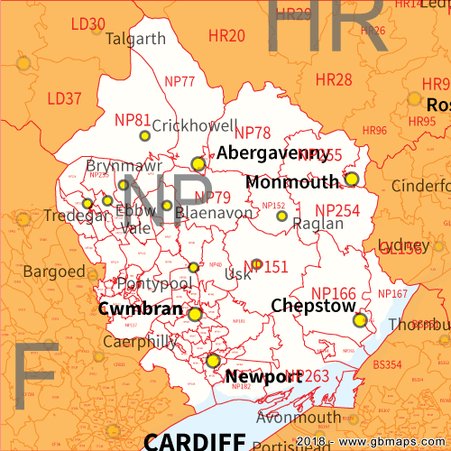newport postcode sector map