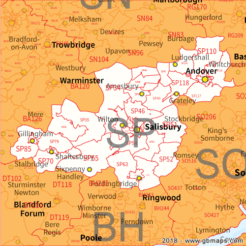 salisbury postcode sector map