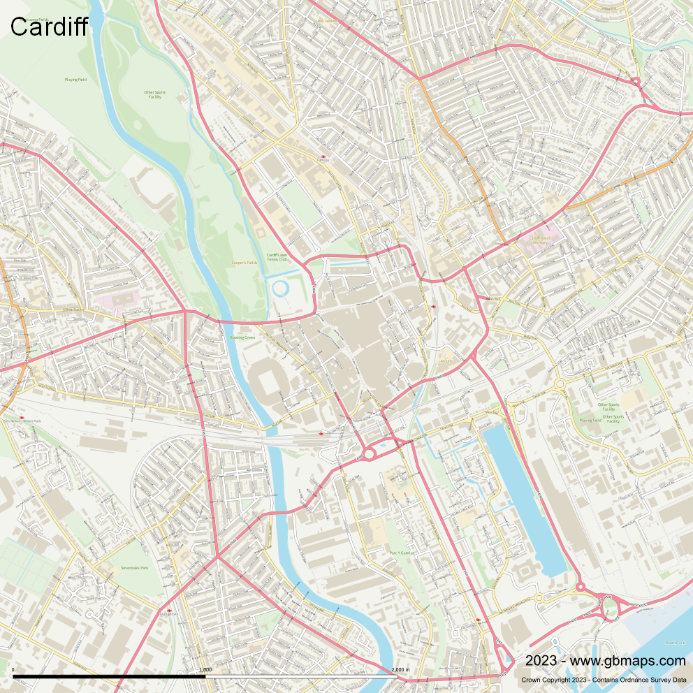 Download Cardiff-caerdydd city Map
