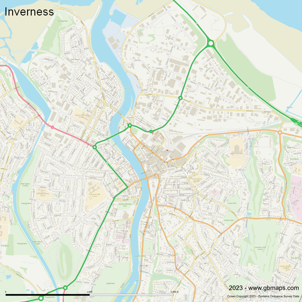Download Inverness-inbhir Nis city Map