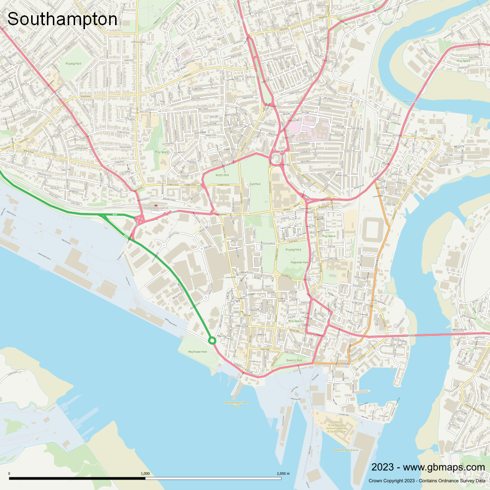 Download Southampton city Map