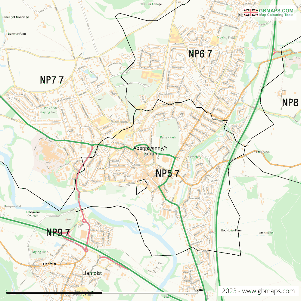 Download Abergavenny/y Fenni Town Map