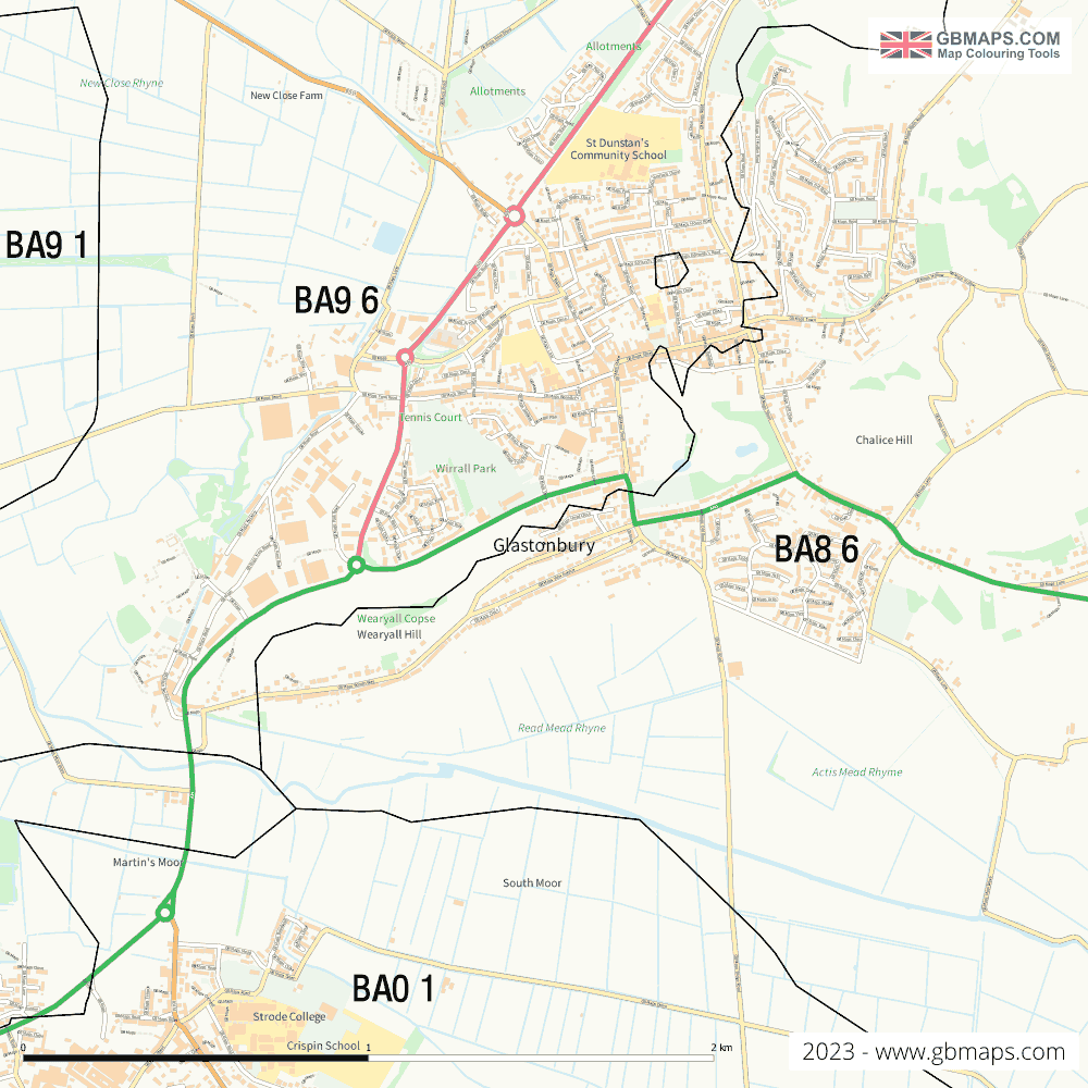 Download Glastonbury Town Map
