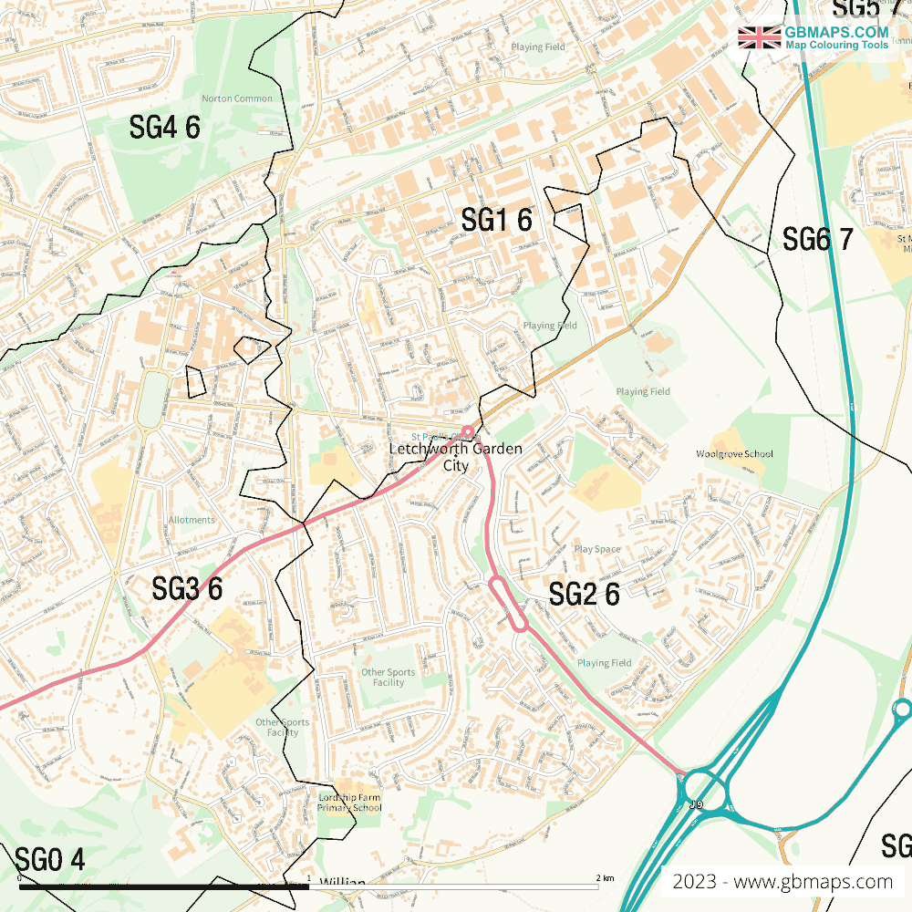Download Letchworth Garden Ci Town Map