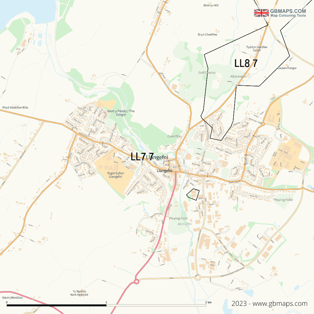 Download Llangefni Town Map