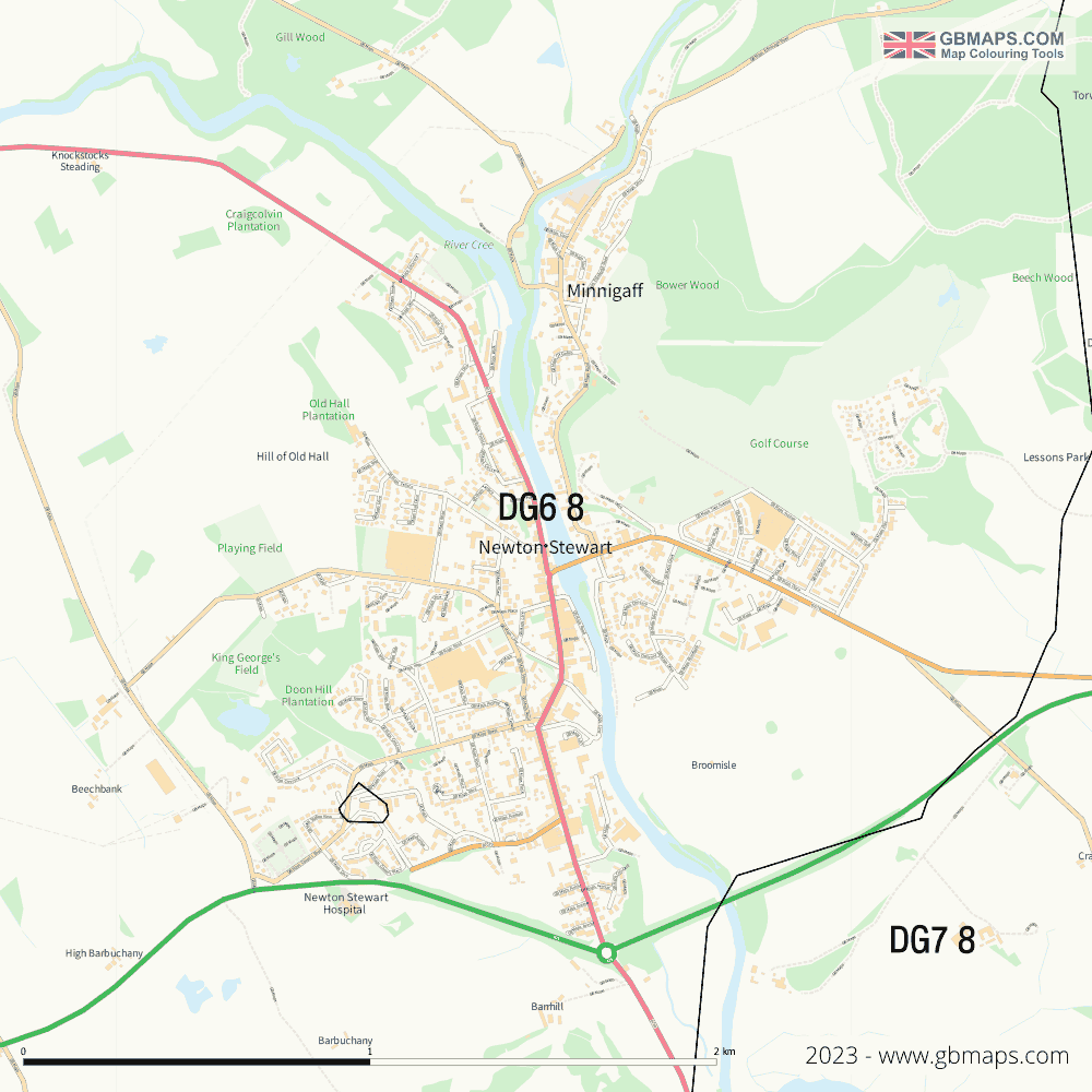 Download Newton Stewart Town Map