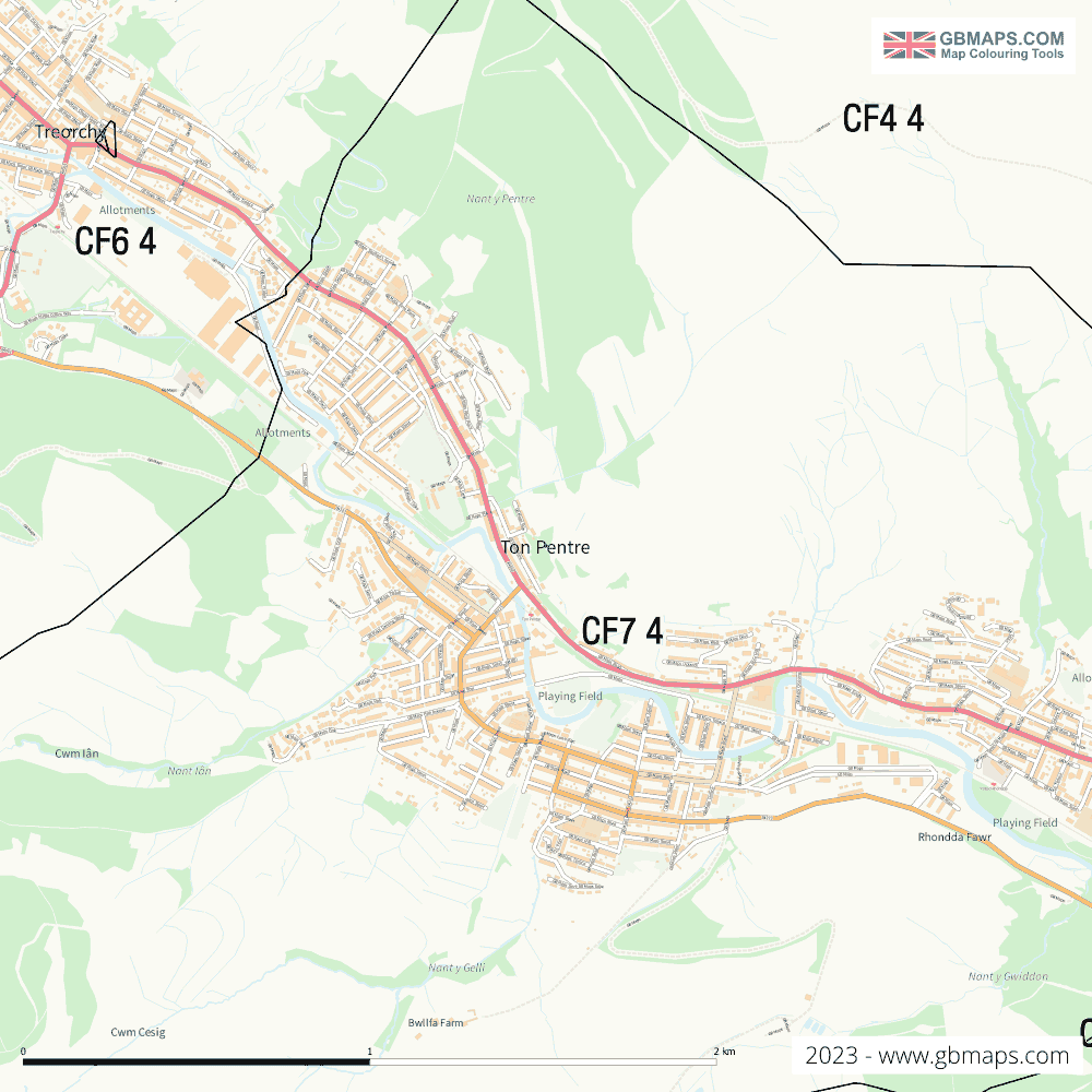Download Ton Pentre Town Map