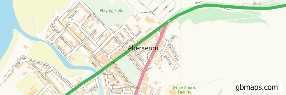 Aberaeron wide thin map image