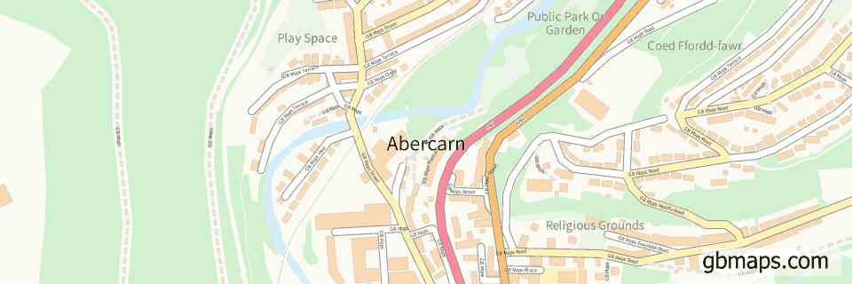 Abercarn wide thin map image