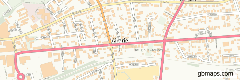 Airdrie wide thin map image