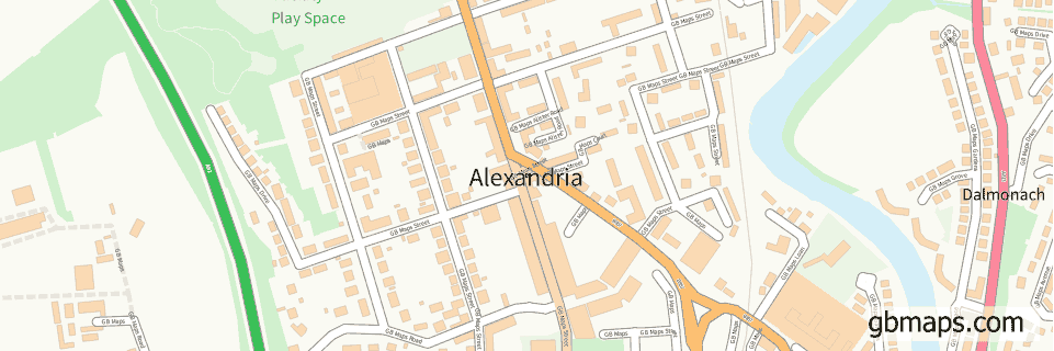Alexandria wide thin map image