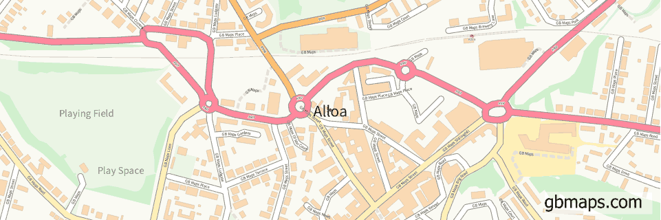Alloa wide thin map image