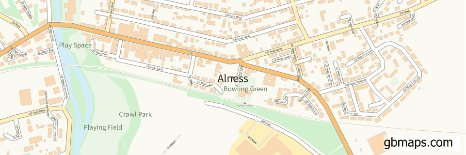 Alness wide thin map image