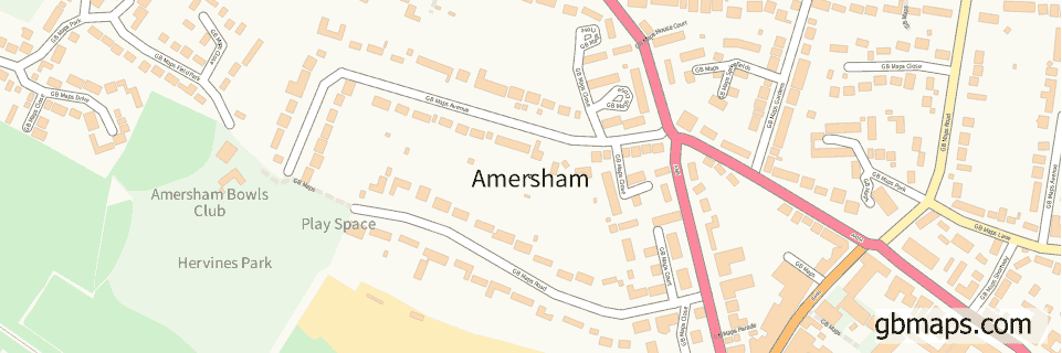 Amersham wide thin map image