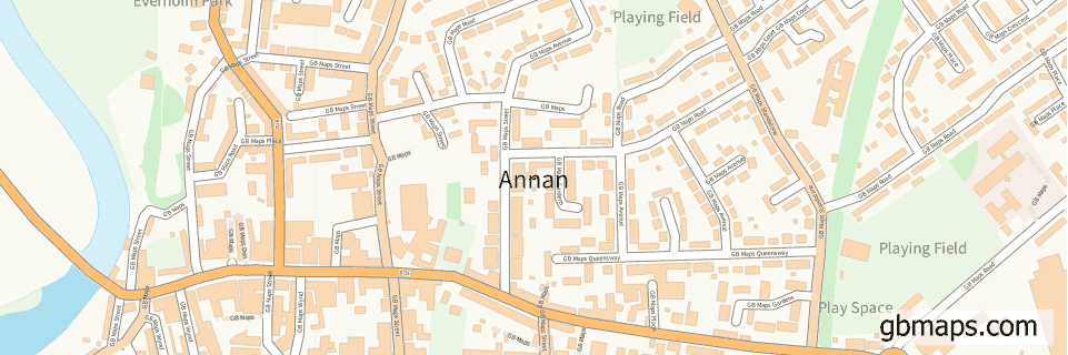 Annan wide thin map image