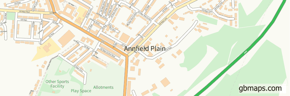 Annfield Plain wide thin map image