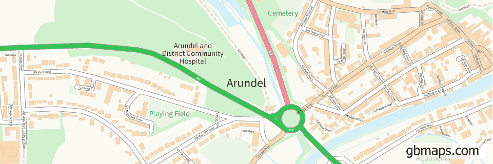Arundel wide thin map image