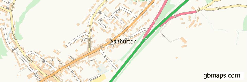 Ashburton wide thin map image