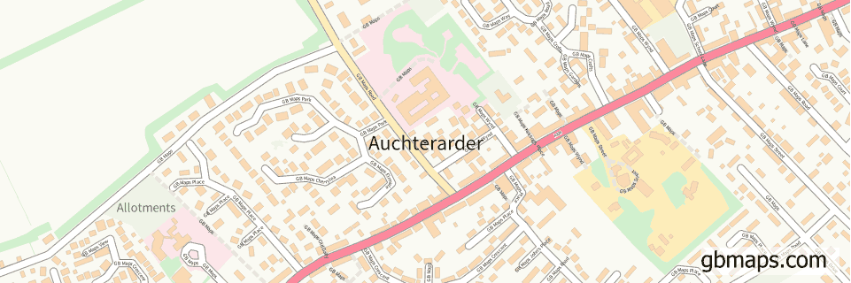 Auchterarder wide thin map image