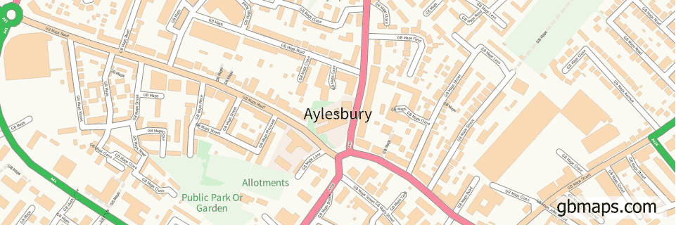 Aylesbury wide thin map image