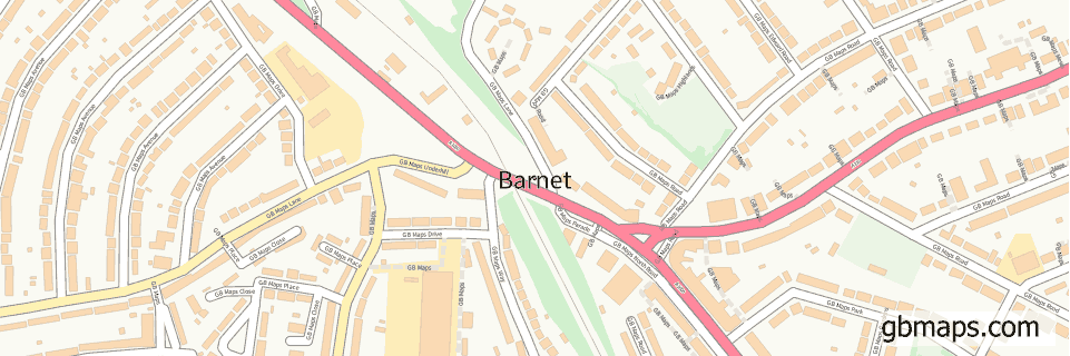 Barnet wide thin map image