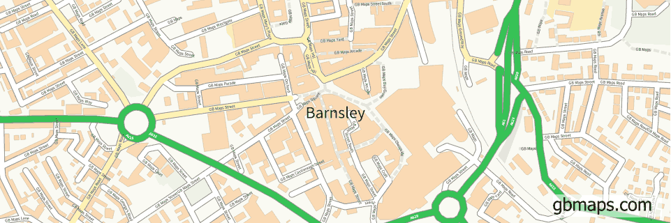 Barnsley wide thin map image