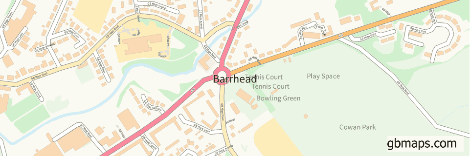 Barrhead wide thin map image
