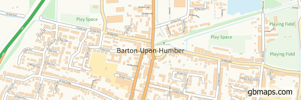 Barton-upon-humber wide thin map image