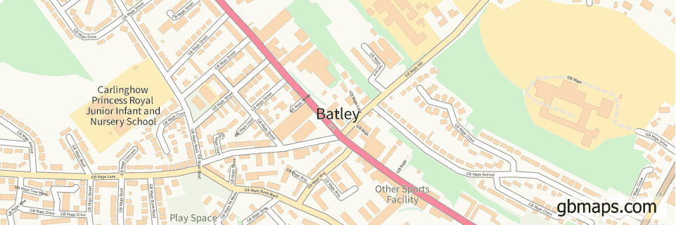 Batley wide thin map image
