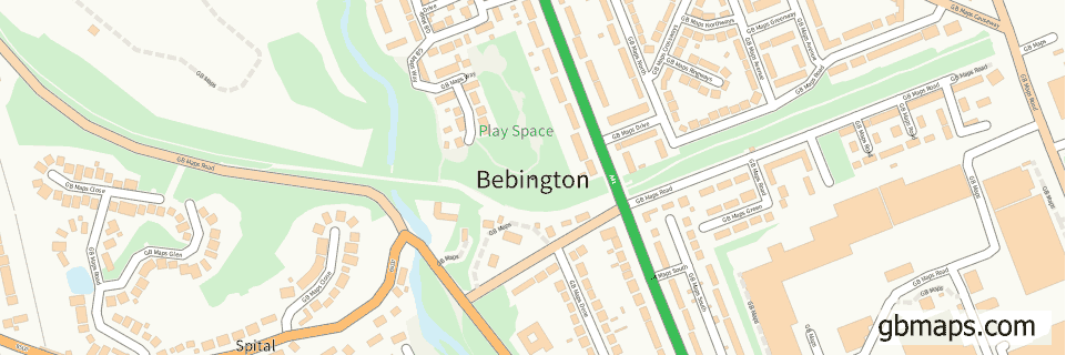 Bebington wide thin map image