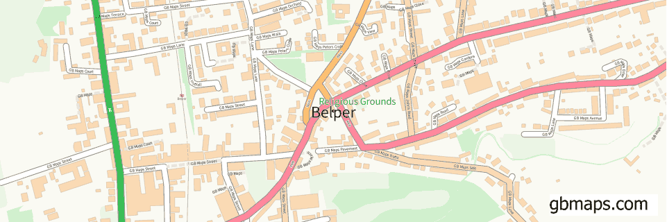 Belper wide thin map image