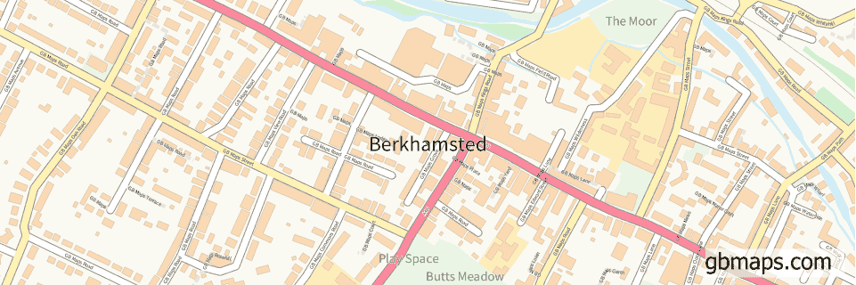 Berkhamsted wide thin map image