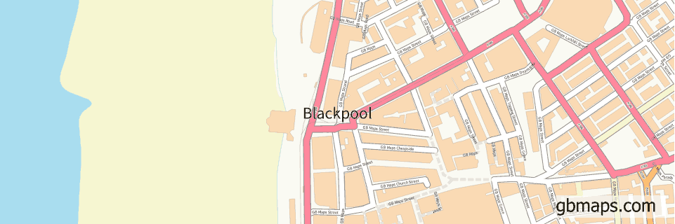 Blackpool wide thin map image