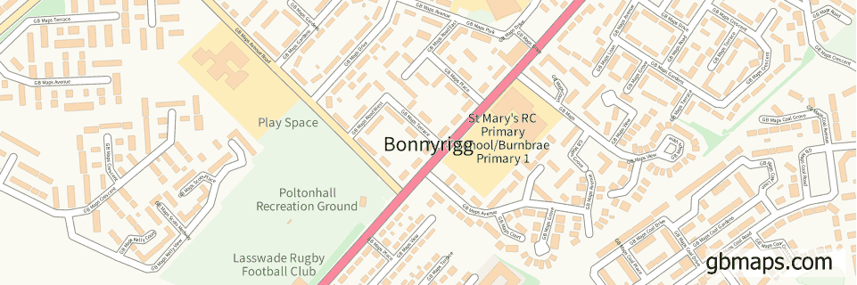 Bonnyrigg wide thin map image
