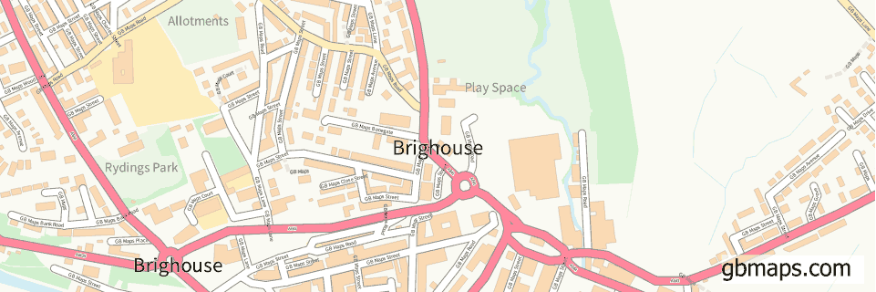Brighouse wide thin map image