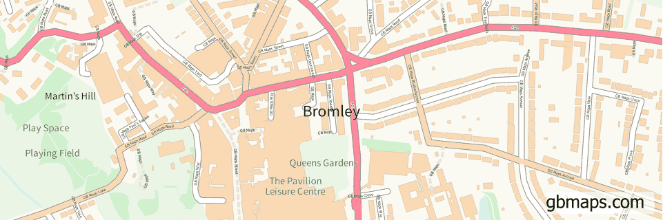 Bromley wide thin map image