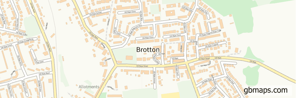Brotton wide thin map image